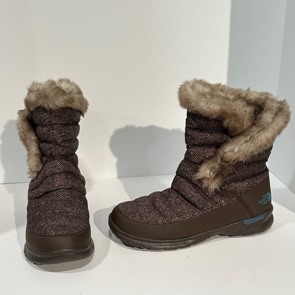 The North Face Brown faux Fur-Lined Winter Boots